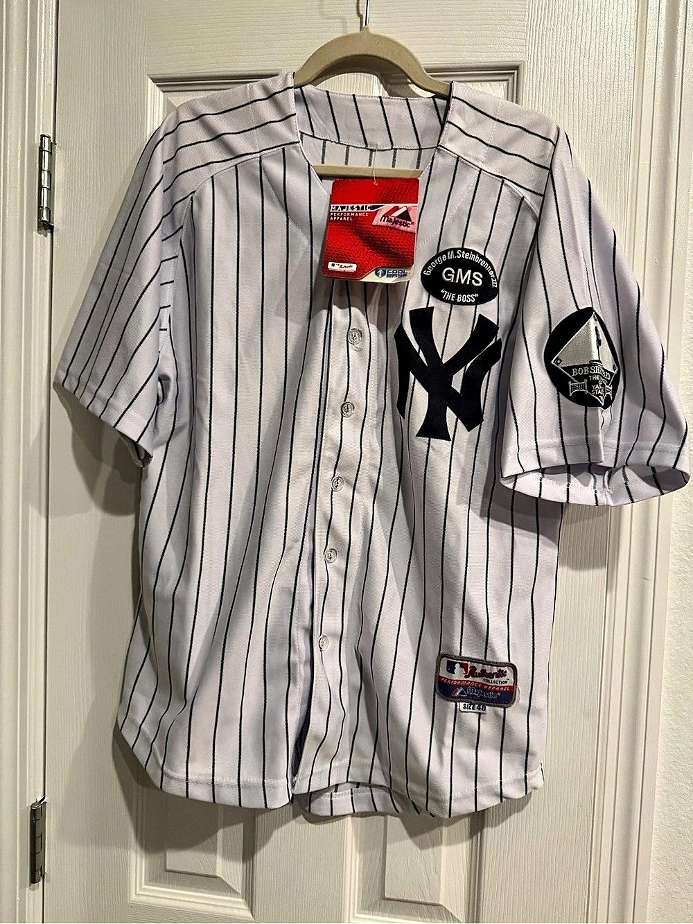 Majestic New York Yankees George M. Steinbrenner #52 jersey Pinstripe Jersey